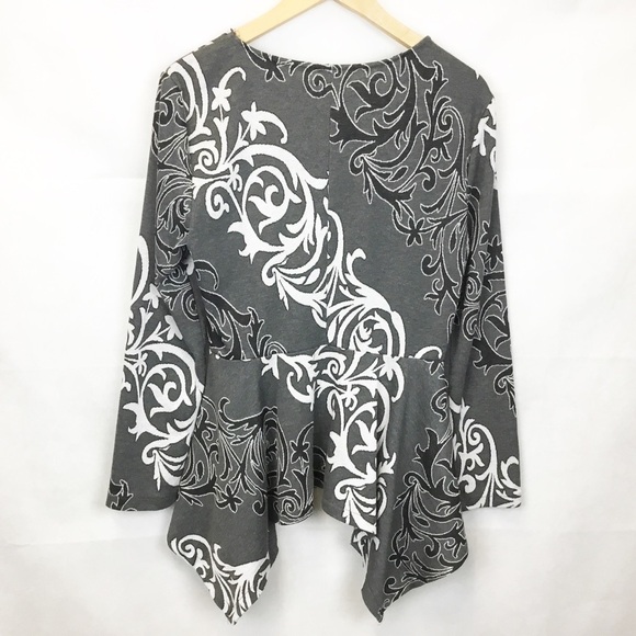 ECI New York Boho Peplum Knit Top Paisley Pattern. - Picture 2 of 9